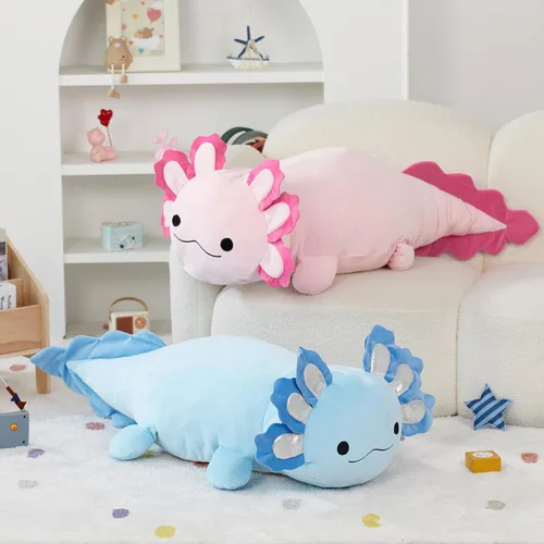 Vista 4 de BENINY Juguete de Peluche Grande de Ajolote Azul, Animal de Peluche Gigante de Ajolote de 39", Juguetes Grandes Regalo para Niñas Niños, Almohada