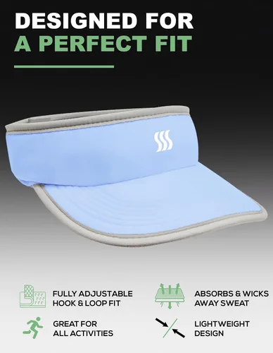 Vista 3 de SAAKA Visera deportiva para mujer. Suave, elástica, ligera y ajustable. Correr, tenis, golf y deportes.