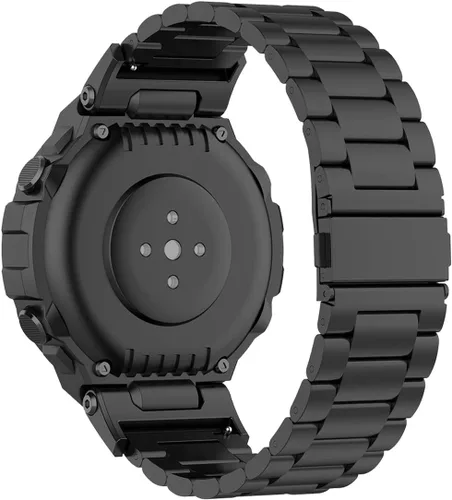 Vista 3 de TenCloud Bandas compatibles con Amazfit T-Rex/T-Rex Pro Smartwatch de acero inoxidable sólido, correa de reloj de metal para Amazfit T-Rex