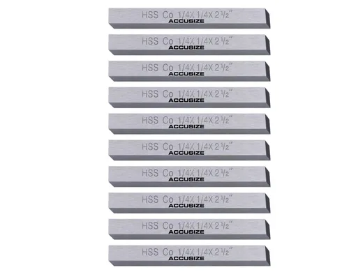 Vista 12 de Accusize Industrial Tools 1/2 x 1/2 x 4 pulg. (Ancho por Altura por TOL) Broca de herramienta HSS+5% M35 Cobalto para torno, 5095-0032 HSS + 5%
