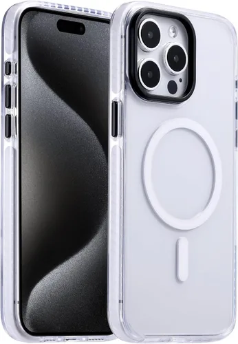 Vista 45 de Funda magnética fuerte para iPhone 12 Pro Max [Protección de grado militar de 10 pies] Compatible con MagSafe, funda protectora a prueba de golpes
