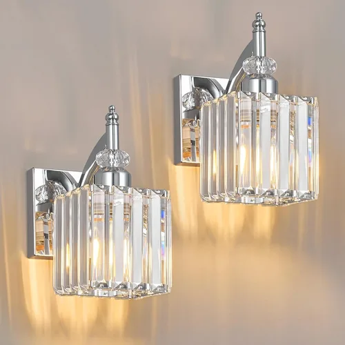 Vista 23 de Juego de dos apliques de pared modernos negros para interiores, lámpara de pared de cristal, lámpara de pared montada en la pared, aplique de pared
