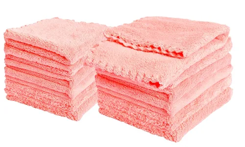 Vista 14 de Paños de microfibra para bebé de Kyapoo, paquete de 12 unidades, 12 x 12 pulgadas, coral, extra absorbentes y suaves para recién nacidos, bebés