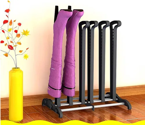 Vista 2 de Soporte de metal para almacenamiento de botas, organizador de calzado independiente para uso en interiores y exteriores, capacidad para 4 pares