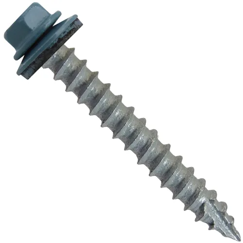 Vista 83 de TORNILLOS PARA TECHOS DE METAL #14: (250) Tornillos x 1" ABC GRIS Tornillo para techo de chapa metálica con cabeza hexagonal y arandela.