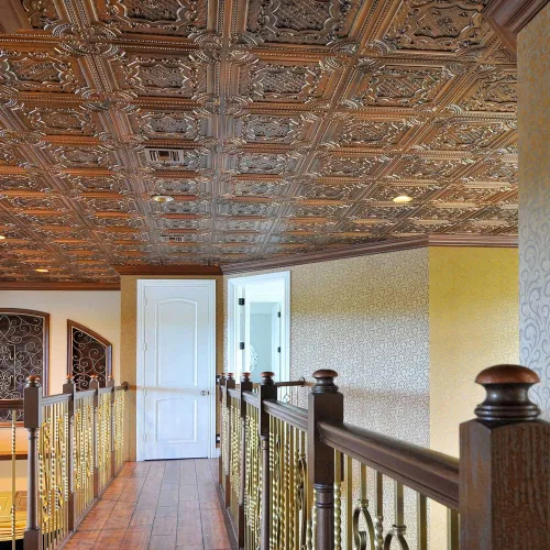 Vista 7 de De normal a hermoso en horas DCT04 Elizabethan Shield - Azulejos de PVC para techo de 2 x 2 pies (cubre 100 pies cuadrados), blanco negro antiguo