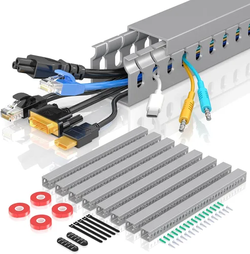 Vista 8 de Kit de canaleta de gestión de conductos de cable, 31.4 pulgadas (2 x 15.7) Gestión de rack de servidor, ocultar cables HDMI VGA de red, canal