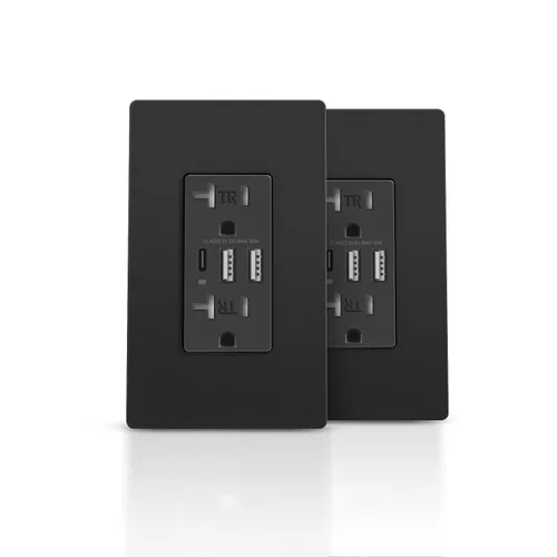 Vista 17 de TOPELER Toma de pared USB C negra, toma eléctrica de carga rápida de 30W 6.0Amp con 3 puertos USB (1*Tipo C y 2*Tipo A), receptáculo resistente a