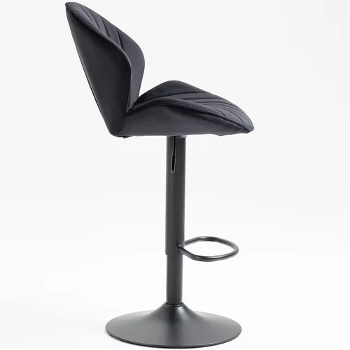 Vista 8 de SZLIZCCC Shell - Juego de 2 taburetes de bar giratorios ajustables con chasis negro, silla de bar de terciopelo con respaldo medio, taburete