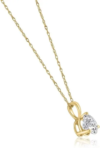 Vista 2 de Colgante de diamante solitario cultivado en laboratorio de 15 ct disponible en 14K y platino