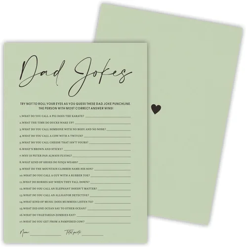 Vista 7 de 30 tarjetas de juego minimalistas verdes para baby shower con tarjeta de respuesta, juego de vientre de bebé o cerveza, juegos de baby shower