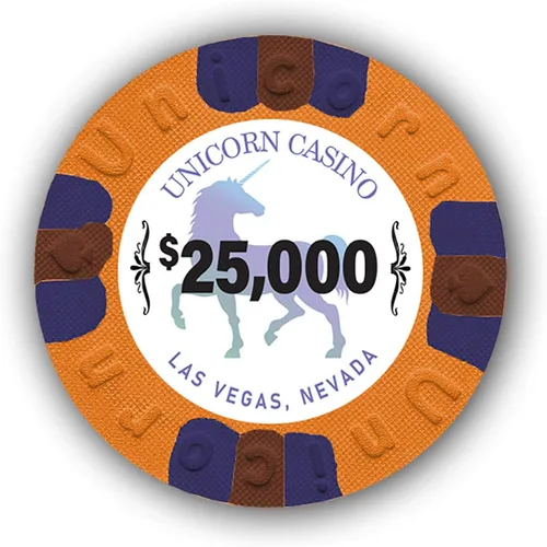 Vista 7 de DA VINCI Paquete de 50 fichas de póquer Unicorn All Clay de 0.32 oz con denominaciones, auténticas fichas de casino ponderadas