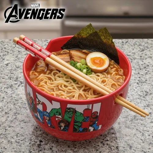 Vista 17 de Silver Buffalo Sanrio Hello Kitty Flowers, cuenco de ramen con palillos Patrón de flores de Hello Kitty