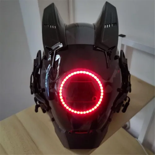 Vista 3 de Máscara de cosplay para hombres y mujeres, tecnología punk futurista, máscara de cosplay de Halloween, accesorios para fiestas y festivales de música