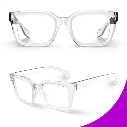 Vista 2 de VISOONE MONTANA - Lentes cuadrados gruesos con bloqueo de luz azul con antideslumbramiento para mujeres trabajadoras y hombres
