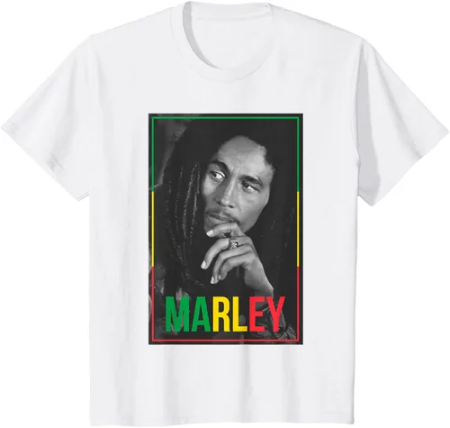 Vista 26 de Camiseta blanca oficial de Bob Marley Photo S Negro