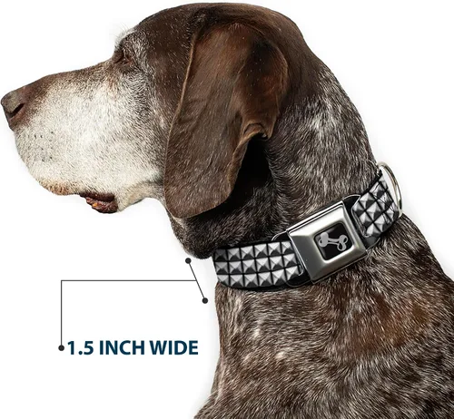 Vista 7 de Perro Collar Cinturón De Seguridad Hebilla Pernos 11 A 17 Pulgadas 1.0 Pulgadas De Ancho, DC-W31911-M Printed Studs Durable Metal Adjustable ID