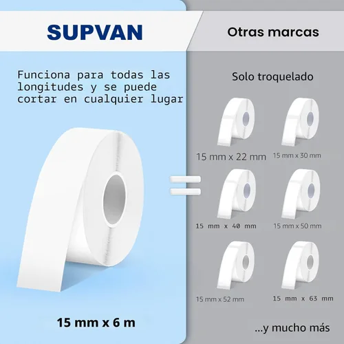 Vista 4 de SUPVAN E10 - Máquina etiquetadora Bluetooth con cinta, color negro Fits Continuous & Die-Cut Waterproof Label, Easy App Editing, Rechargeable