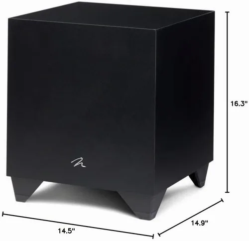 Vista 4 de MartinLogan Dynamo - Subwoofer de 600 x 10 pulgadas y 120 vatios con aplicación de control submarino, color negro