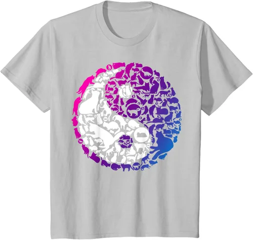 Vista 16 de Cute Kitty Cats and Zen Spirit Peace & Love Yin Yang - Camiseta de gato Negro
