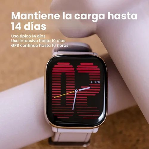 Vista 2 de Amazfit Active Reloj de 1.65 pulgadas, con IA de fitness y entrenador de sueño y GPS, compatible con Alexa, llamadas y música Bluetooth, batería: 14