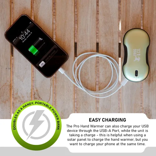 Vista 3 de Survival Frog QuickHeat PRO - Calentador de manos recargable con banco de energía portátil, calentador de manos eléctrico de alta calidad