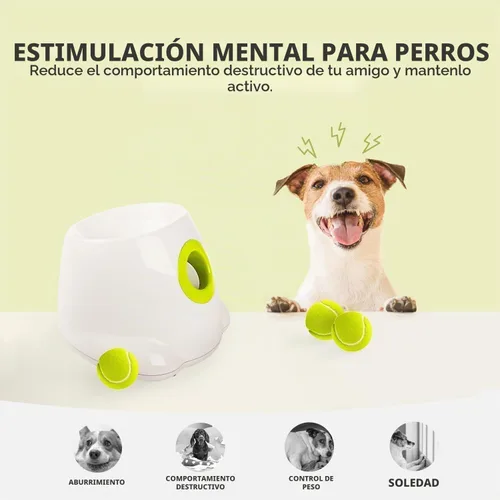 Vista 5 de ALL FOR PAWS Lanzador automático de bolas para perros, máquina interactiva para mascotas, lanzador de bolas para interiores, 3 bolas incluidas