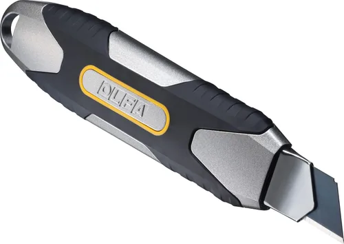 Vista 4 de OLFA - Cuchillo utilitario resistente de 0.709 in (MXP-L) - Mango de aluminio, bloqueo automático 18mm Aluminum snap-off blade Utility Knife