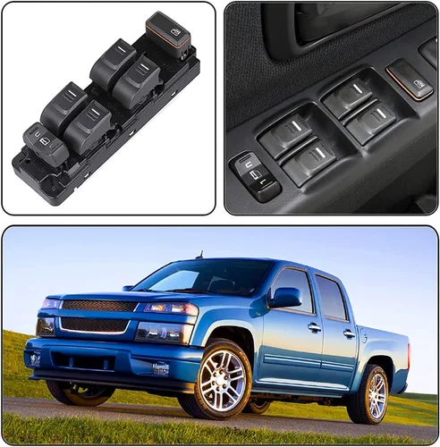 Vista 7 de Interruptor maestro de ventana eléctrica delantera izquierda para lado del conductor compatible con Chevrolet Chevy Colorado 2004-2012 / GMC Canyon
