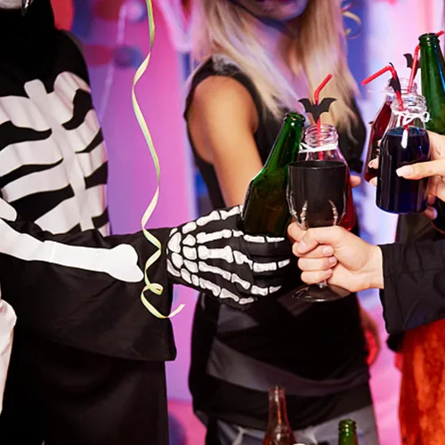 Vista 5 de Accesorios de Halloween, guantes de esqueleto de dedo completo