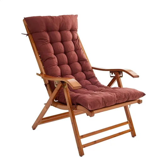 Vista 9 de Silla reclinable plegable, tumbona ajustable de 5 posiciones, silla reclinable de madera para jardín/patio/balcón, (morado)