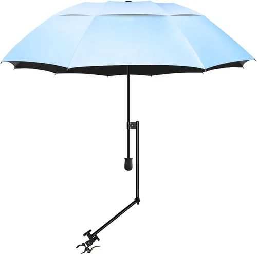 Vista 15 de XLINGZA Sombrilla de playa UPF 50+ con abrazadera universal ajustable