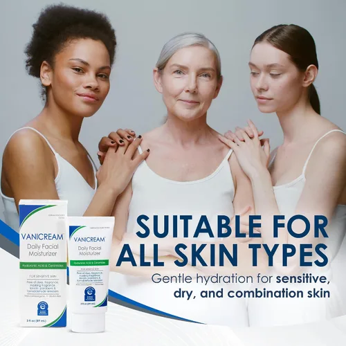 Vista 5 de Vanicream Hidratante facial diario con ceramidas y ácido hialurónico, formulado sin irritantes comunes para personas con piel sensible, 3 onzas