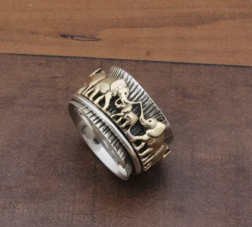 Vista 49 de Boho Spinner Ring, Mothers Day Gift, Silver 925 Women Ring, Sterling Silver 925 Ring, Fidget Spinner Ring,Women Silver Anxiety Ring