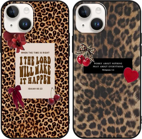 Vista 15 de Paquete de 2 fundas para iPhone 11 de 6.1 pulgadas con frase de fe Estético.