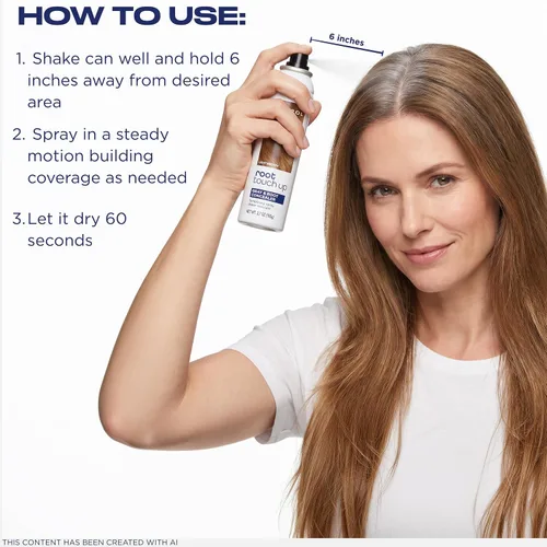 Vista 6 de Clairol Spray para colorear el cabello para retoque de raíz, marrón oscuro
