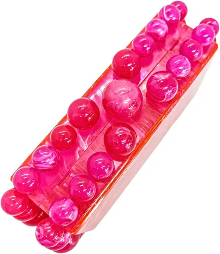 Vista 3 de CUXVA Bolso de mano de acrílico para mujer, bolso de mano de mármol con purpurina para boda, cóctel, fiesta, baile de graduación..