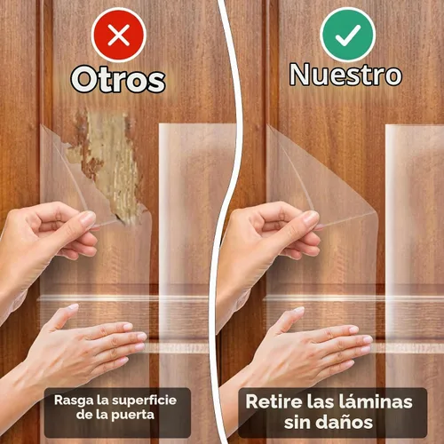 Vista 3 de KEBE Protector de arañazos para puerta, protege la pared de tus muebles con una cubierta transparente de alta calidad resistente para arañazos