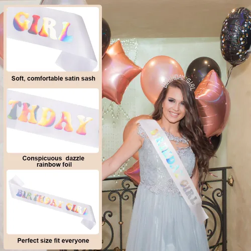 Vista 3 de Trnerm Diadema de cumpleaños para niñas y mujeres
