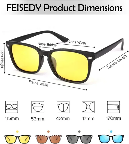 Vista 5 de FEISEDY B2568 - Gafas de sol polarizadas para hombres y mujeres