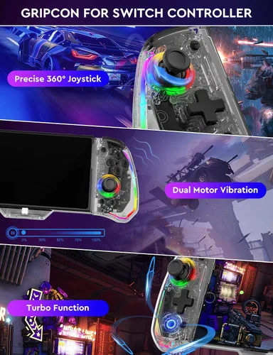 Vista 5 de momen 2024 New Version Switch Controller,Wireless One-Piece Joypad Controller Compatible with Switch OLEDLite,Switch Pro Joycon Controller with RGB