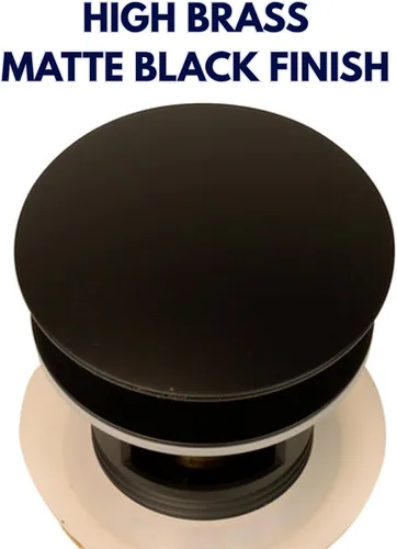 Vista 3 de Nantucket Sinks NS-UDMB-of - Drenaje desplegable de 2.5 pulgadas negro mate para lavabo de baño, kit de drenaje con desbordamiento