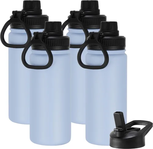 Vista 26 de DOMICARE Botella de agua para niños de 16 onzas para la escuela, de acero inoxidable, con aislamiento al vacío de doble pared, botella de agua