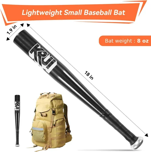 Vista 4 de KRUI - Bate de béisbol de aluminio, bate de autodefensa de 45,7 cm, bate ligero para el comprobador de neumáticos, pesca, para mantener en el hogar