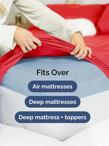 Vista 81 de Extra Deep Twin XL Sheet Set - 3 Piece College Dorm Room - White 01-Blanco
