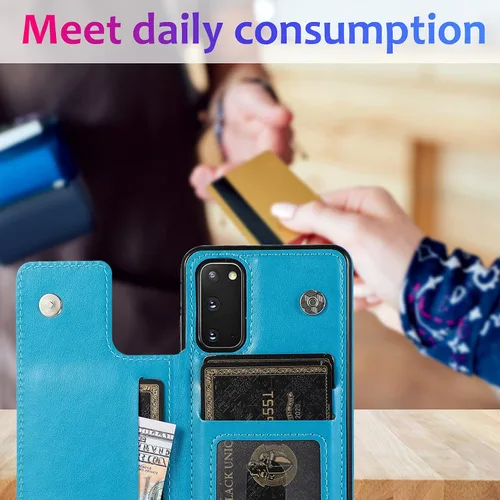 Vista 6 de Asuwish Funda compatible con Samsung Galaxy S20 Plus Glaxay S20+ 5G y protector de pantalla de vidrio templado con ranura para tarjetero, soporte