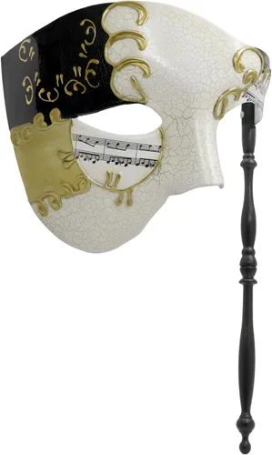 Vista 9 de Thmyo Handheld Half Face Men's Phantom Of The Opera Vintage Venetian Carnival Masquerade Mask with Holding Stick