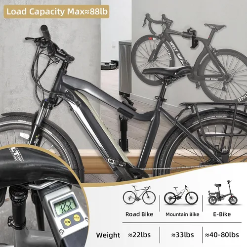 Vista 2 de West Biking Soporte para bicicleta (máximo 88 libras) para mantenimiento con abrazadera ajustable, soporte de reparación de bicicletas para un fácil