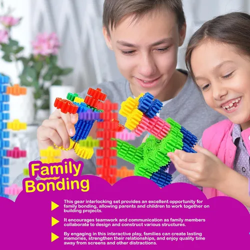 Vista 6 de Juguetes de bloques de construcción STEM para niños – Equipo educativo y seguro entrelazado juego de construcción – Desarrollar la creatividad