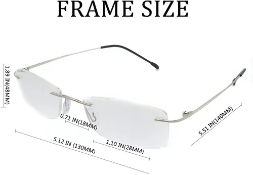 Vista 4 de Paquete de 3 lentes de lectura sin montura a prueba de luz azul, para mujeres y hombres, filtro antideslumbrante, anteojos ligeros